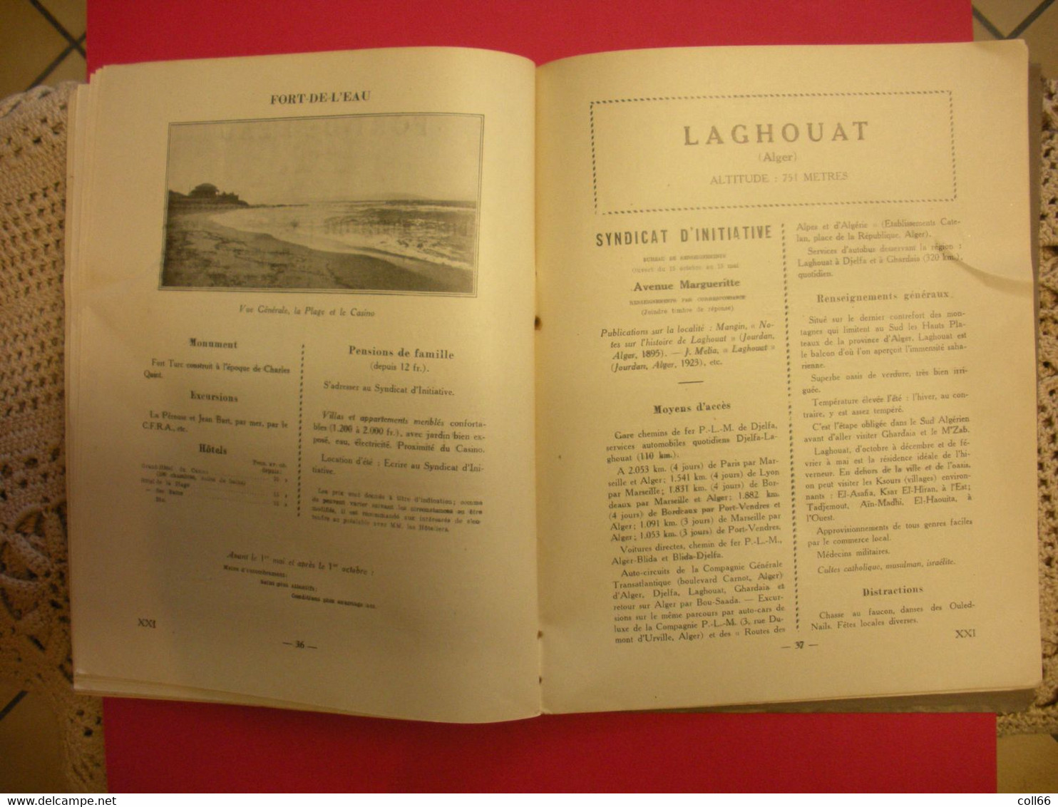 1924 RARE Brochure Algérie Fédération des Syndicats d'Initiative édit Office National du Tourisme