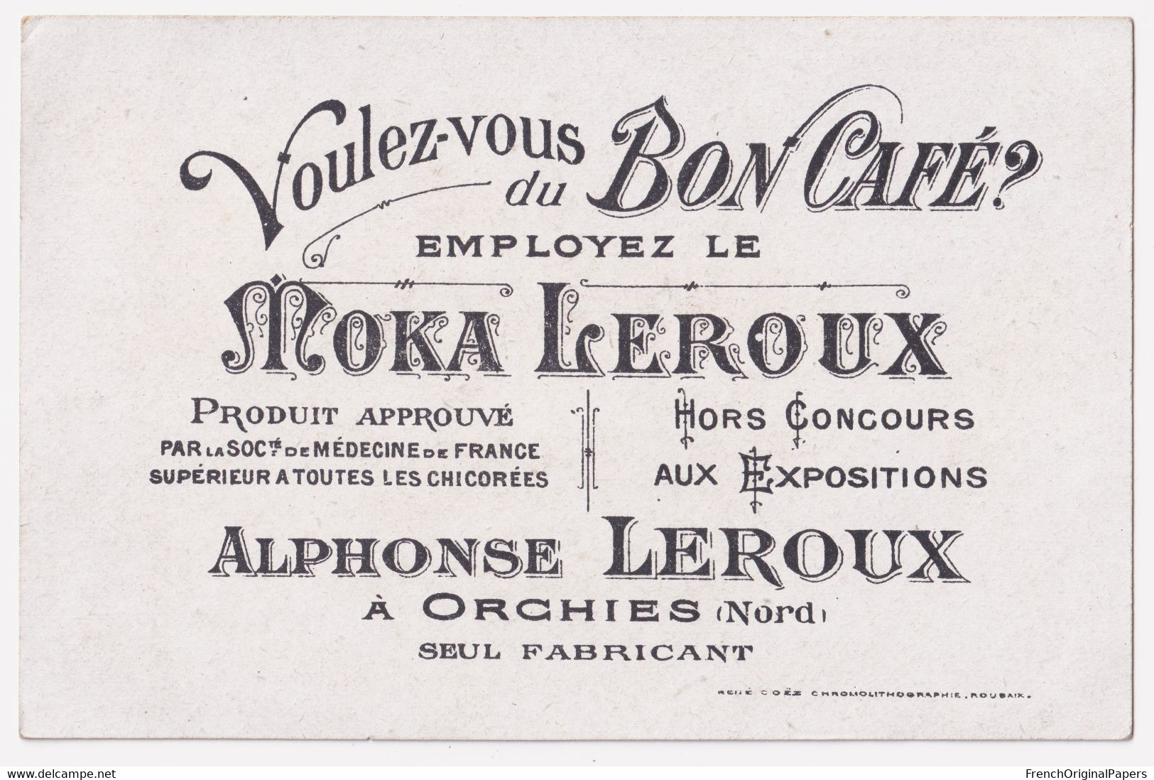 Précoce Violoncelliste Chromo Coëz Roubaix C.1890 Moka Leroux Orchies Enfant Jeu Porte-manteau Violon Musique A50-43 - Té & Café