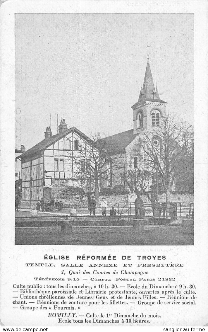 CPA 10 EGLISE REFORMEE DE TROYES TEMPLE SALLE ANNEXE - Troyes