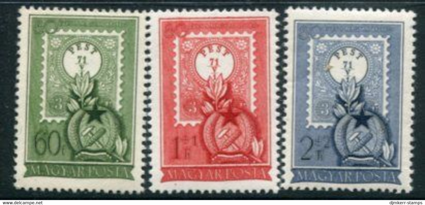HUNGARY 1951 Stamp Anniversary  MNH / **.  Michel 1201-03 - Nuovi
