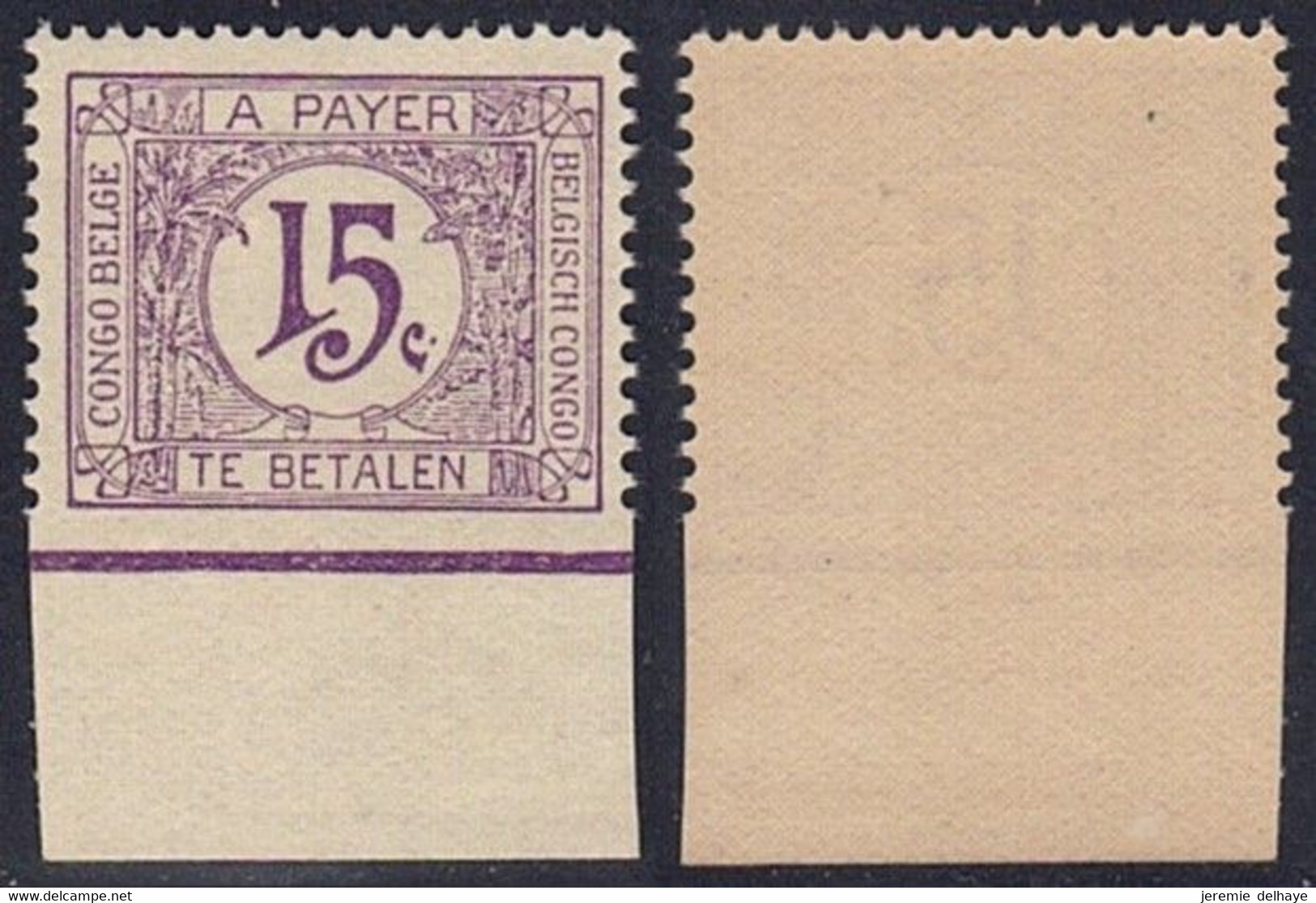 Congo Belge - Taxe : TX68** Neuf Sans Charnières + CU : Bord Inférieur Non Dentelé ! - Unused Stamps