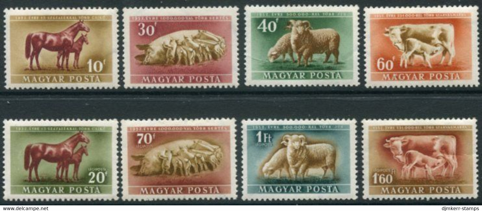 HUNGARY 1951 Livestock Breeding LHM / *.  Michel 1150-57 - Neufs