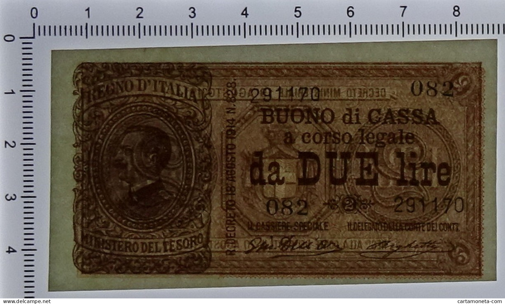 2 LIRE BUONO DI CASSA EFFIGE VITTORIO EMANUELE III 28/12/1917 QFDS - Andere