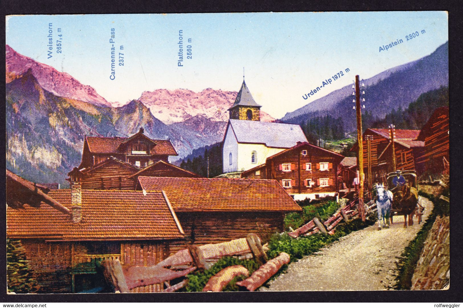 1924 Gelaufene AK Aus Tschiertschen Mit Post-Kutsche. Rückseitig Leicht Fleckig. Gestempelt Hemberg - Tschiertschen