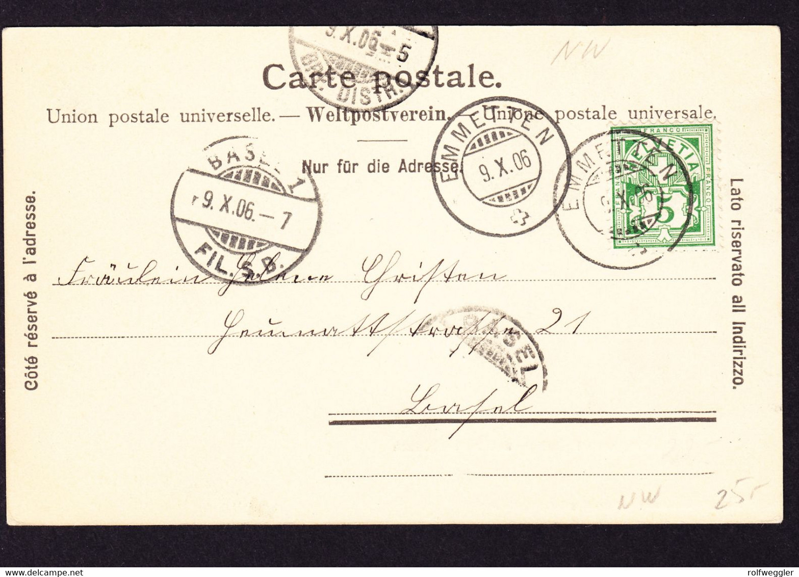 1906 Emmetten Mit Mythen Und Frohnalpstock. 2 Bildrig, Mit Hotel Post. Gestempelt Emmetten. - Emmetten