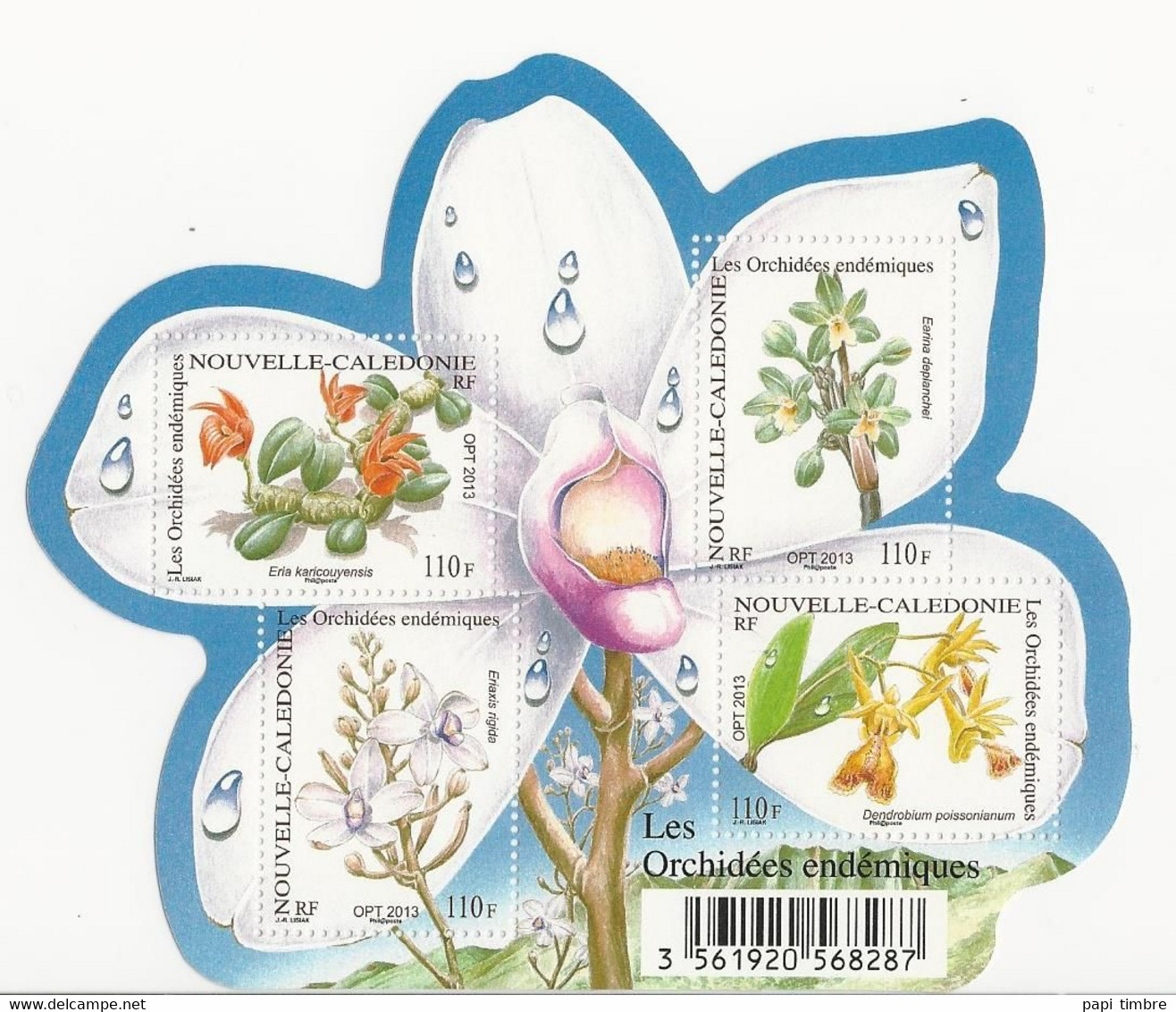 Nlle Calédonie - 2013 - Fleurs-Orchidées - Feuillet De 4 Valeurs - Neuf ** - Booklets