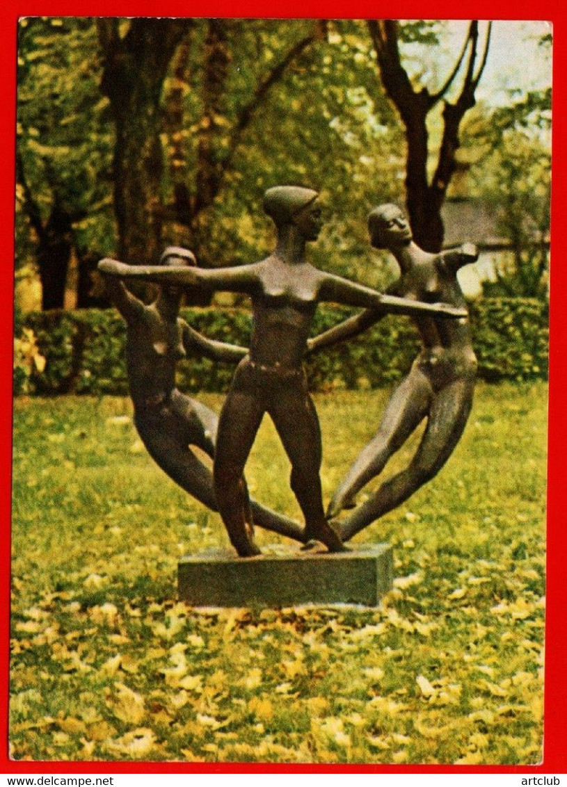 03955 Park Sculpture Dance Dancer Dancing Landscape 70 Riga Latvia The Latvian SSR Soviet Of The USSR Card Clean - Dans