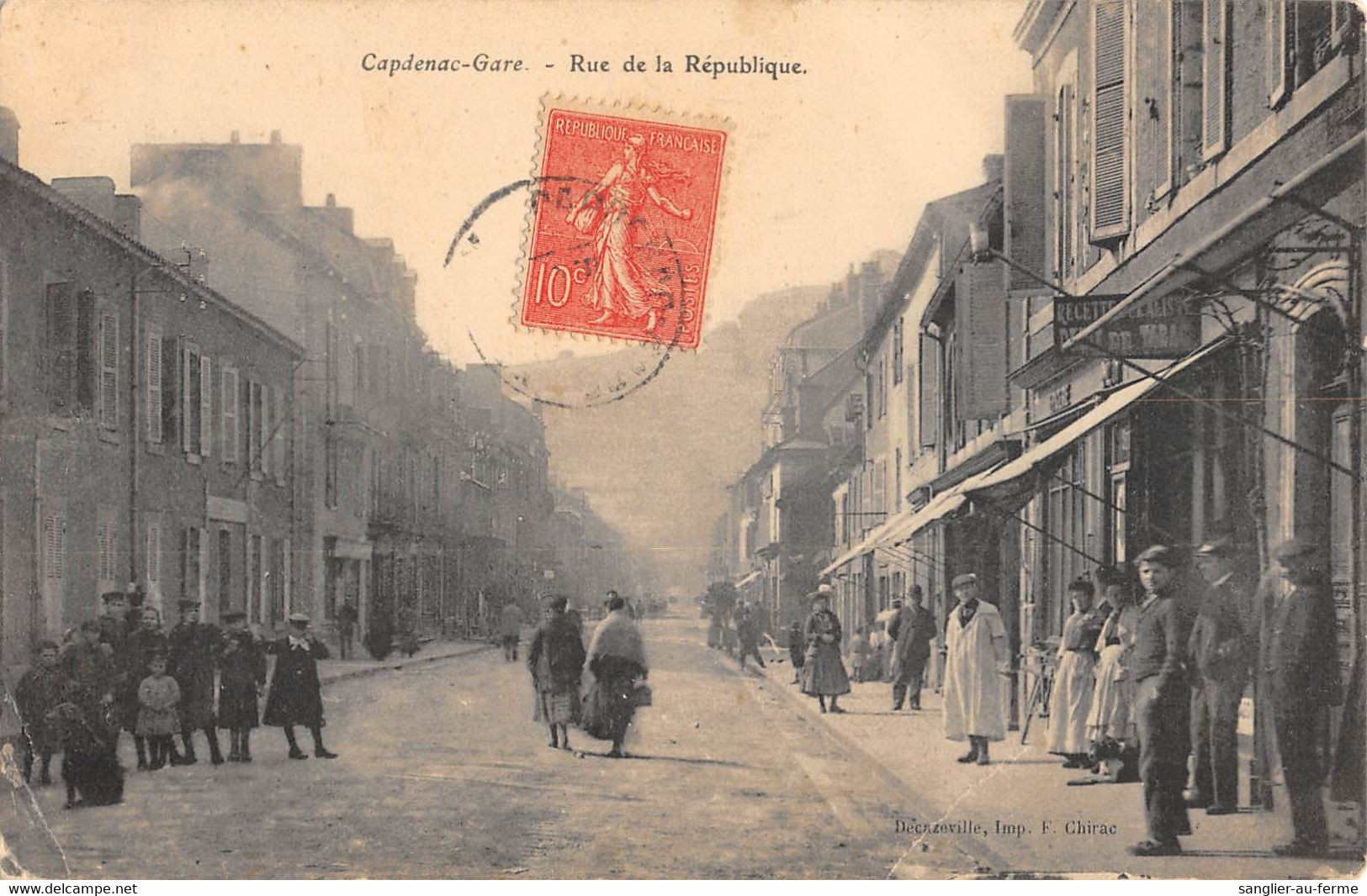 CPA 12 CAPDENAC GARE RUE DE LA REPUBLIQUE - Other & Unclassified