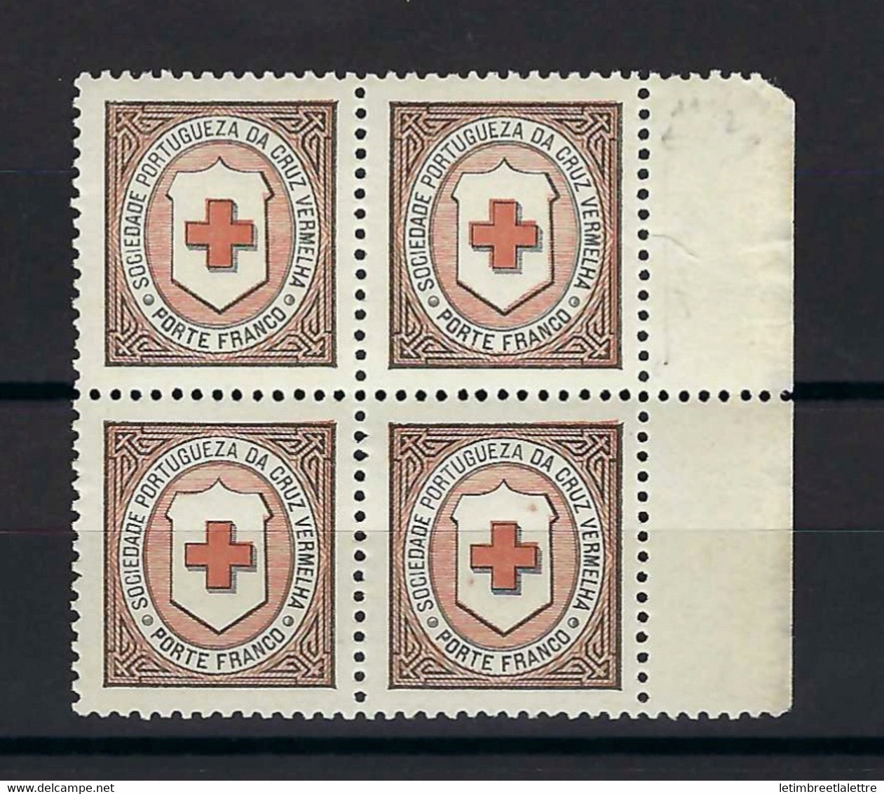 ⭐ Portugal - Franchise - YT N° 1 ** - Neuf Sans Charnière - Bloc De 4 - Croix Rouge - 1889 / 1914 ⭐ - Unused Stamps