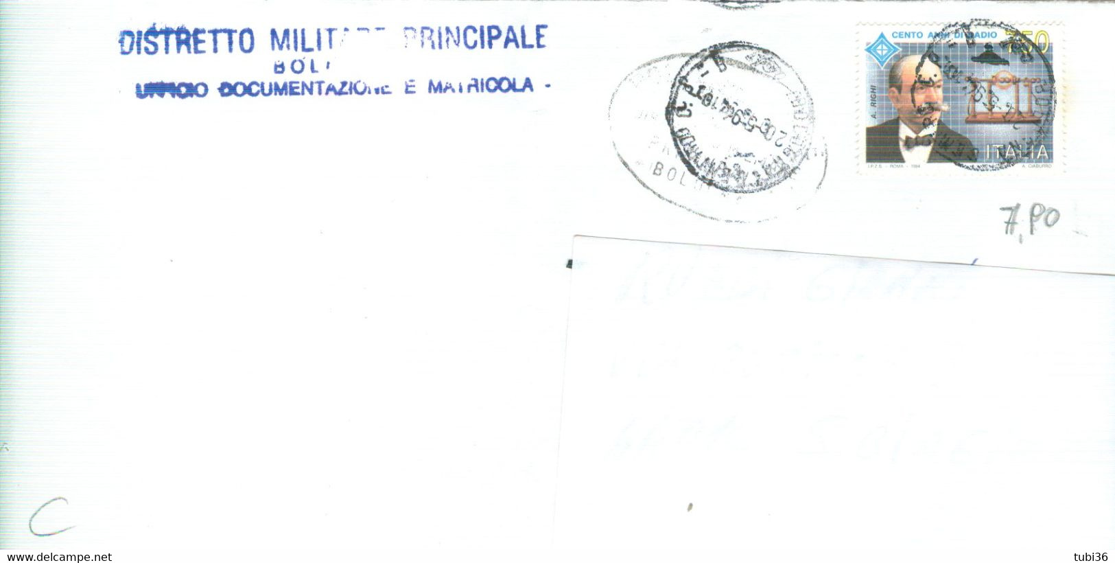 RADIO -RIGHI £.750 (s2093)- LETTERA 1994 - TIMBRO POSTE BOLOGNA - SAN BIAGIO(FERRARA) - 1991-00: Storia Postale