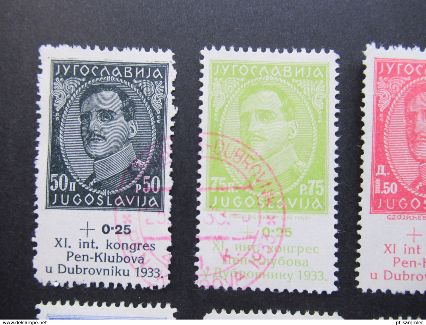 Jugoslawien 1933 11. Tagung Der Int. Schriftstellervereinigung PEN Nr. 249 / 254 Gestempelt Katalogwert 90€ - Used Stamps