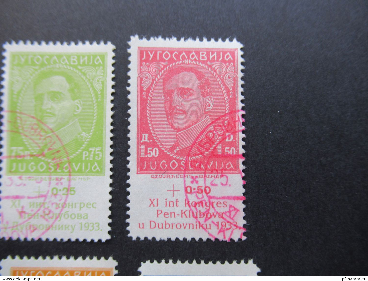 Jugoslawien 1933 11. Tagung Der Int. Schriftstellervereinigung PEN Nr. 249 / 254 Gestempelt Katalogwert 90€ - Gebraucht