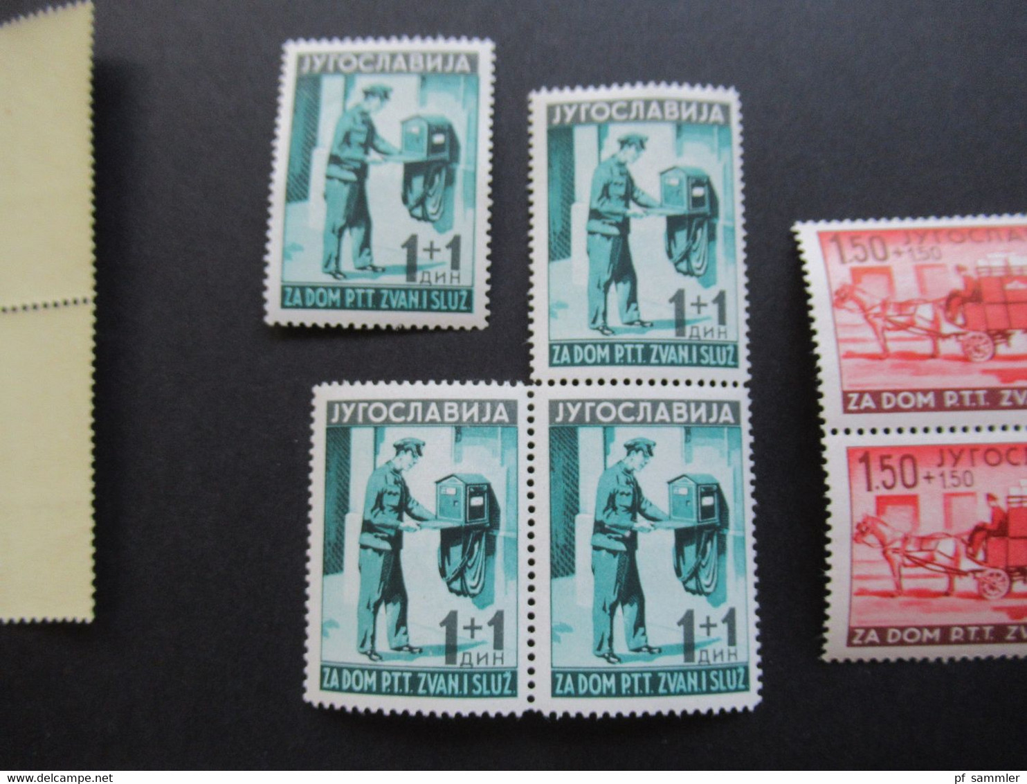 Jugoslawien 1940 Errichtung Eines Heimes Für Post U. Telegraphenbeamte (III) Nr. 408 / 412 Einheiten / 4er Blocks - Unused Stamps