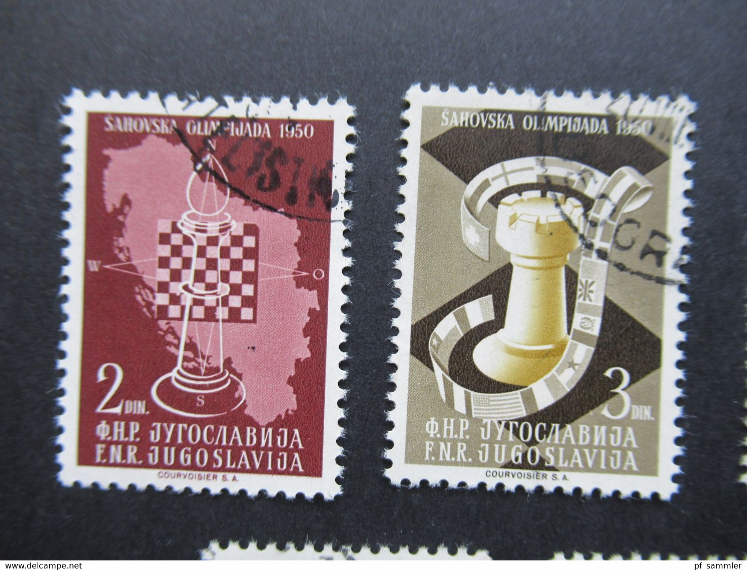 Jugoslawien 1950 Schach Olympiade Dubrovnik Nr. 616 / 620 Gestempelt. KW 30€ - Gebruikt