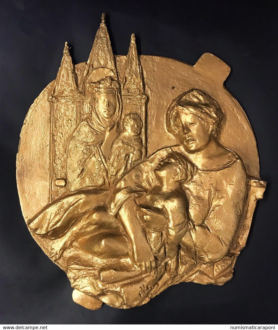 Madonna Con Bambino Grande Placca Bronzea 25,5 X 26,5 Otre 4 Kg Uniface - Monarchia/ Nobiltà