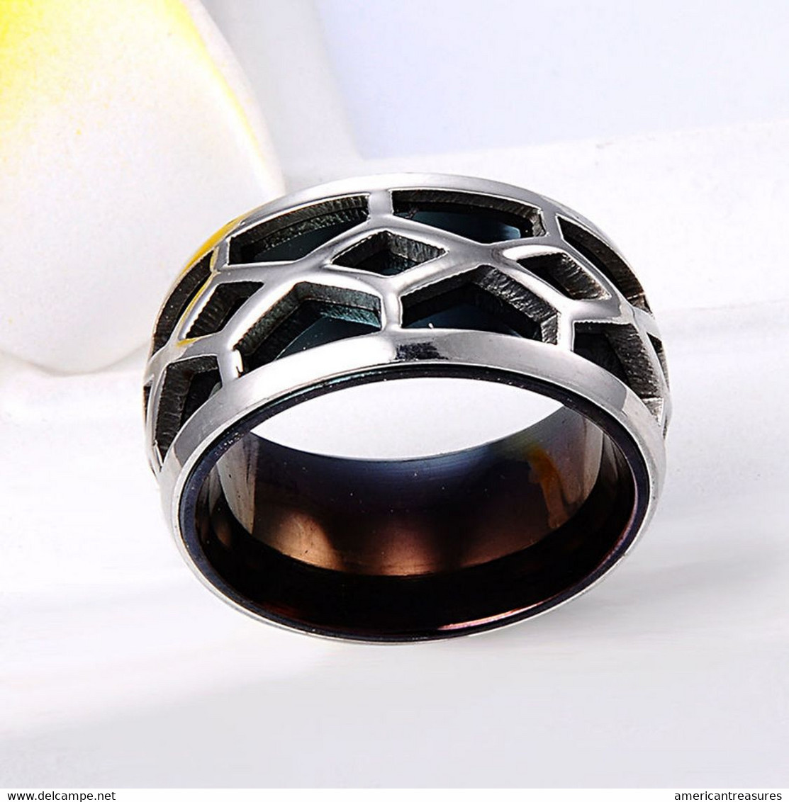 USA Tungsten Steel Designer Ring - Unisex - Width 11mm - Inner Diameter 18mm - Rings