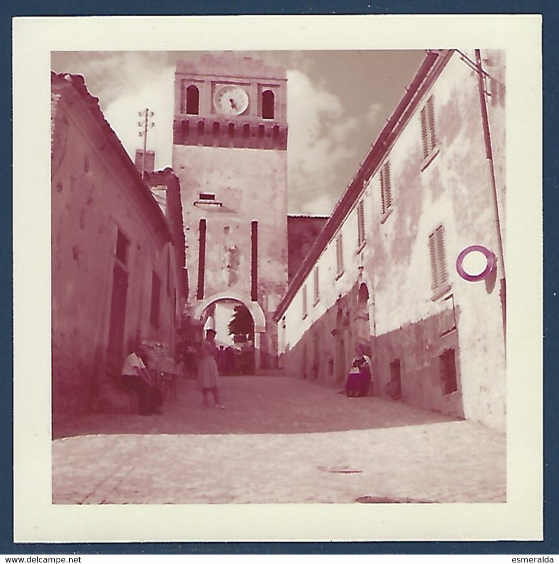 Photo Véritable Année 1957, Vue De San Marino. Tour  Avec Horloge,,touristes - Lugares