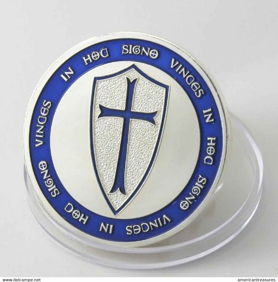 USA 1 Oz Knights Templar Crusader Cross Silver Plated Commemorative Coin - UNCIRCULATED - Other - America