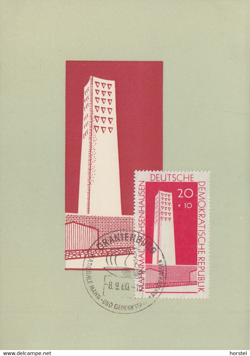 DDR - Mi.783 Karte Nationale Mahn- Und Gedenkstätte Sachsenhausen - Erstag 8.9.1960 - 1e Dag FDC (vellen)