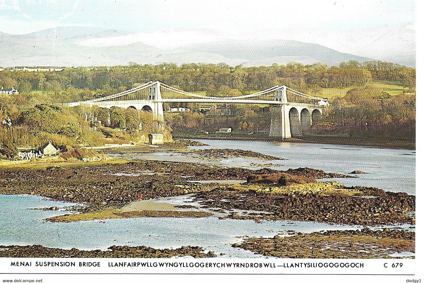 MENAI SUSPENSION BRIDGE, MENAI STRAITES, GWYNEDD, WALES. UNUSED POSTCARD  Ph4 - Anglesey