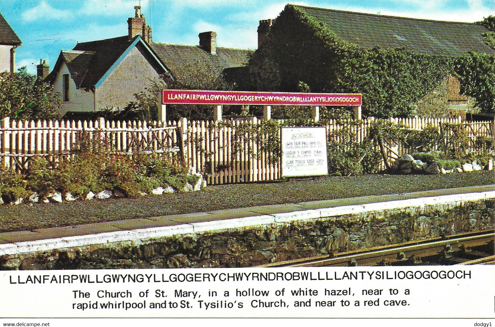 LLANFAIRPWLLGWYNGYLLGOGERY Ect STATION, ANGLESEY, WALES. UNUSED POSTCARD  Ph4 - Anglesey