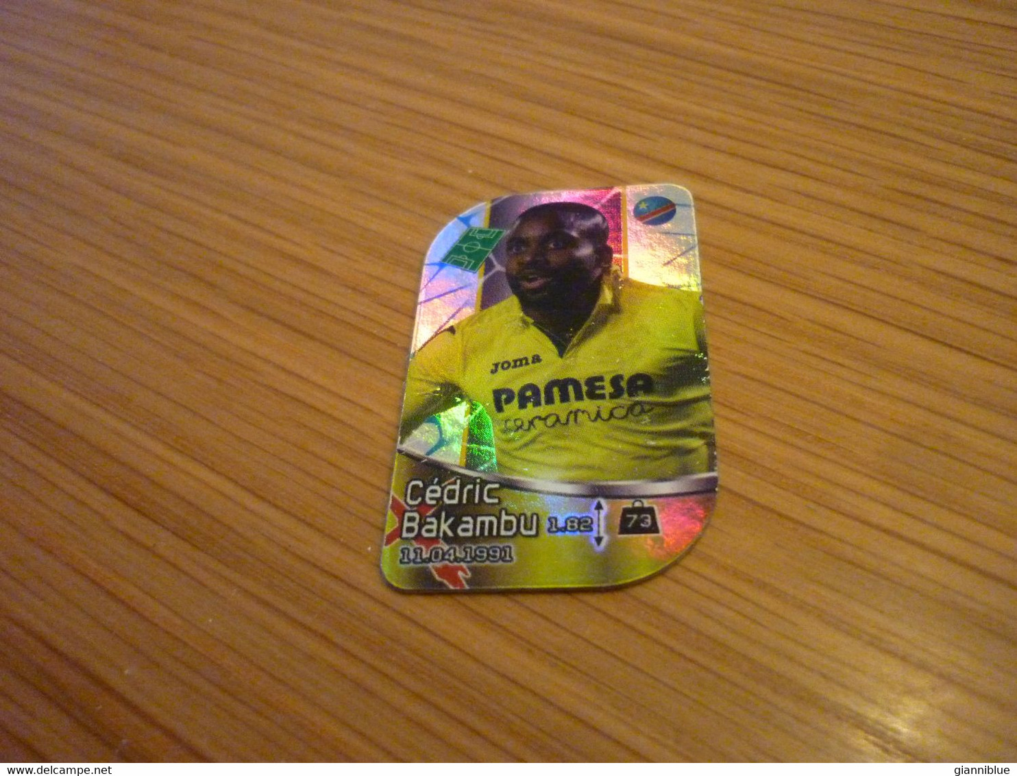 Cedric Bakambu Villarreal Spanish Football Soccer Europe's Champions 2018 Greek Metal Card Tag - Other & Unclassified