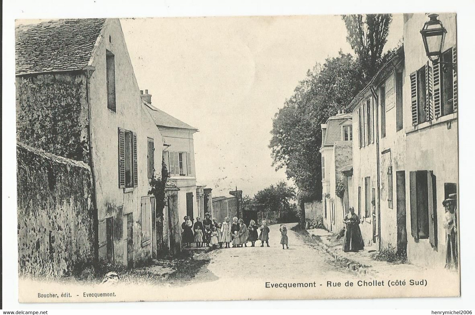 78 Yvelines Evecquemont Rue De Chollet Coté Sud Animée - Sonstige & Ohne Zuordnung