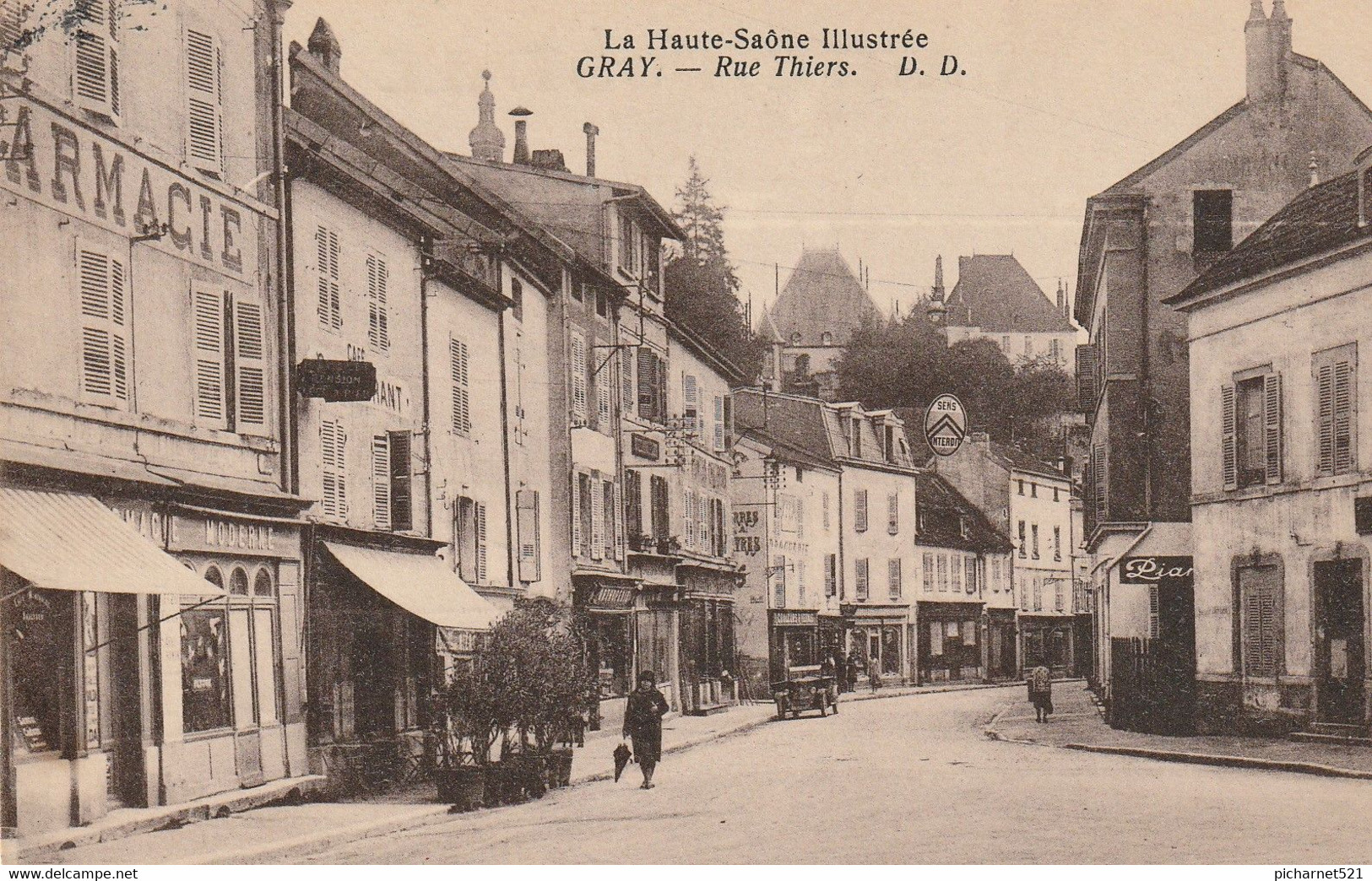 GRAY (Haute-Saône) - Rue Thiers; Edition D.D. (Daniel Delboy). Dos Divisé. Non Circulée. Bon état - Gray