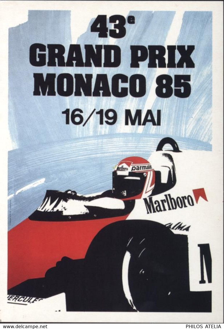 CP 43e Grand Prix Monaco 1985 16/19 Mai Malboro F1 Formule 1 Voiture Musée Auto Mougins Automobile Club De Monaco - Grand Prix / F1