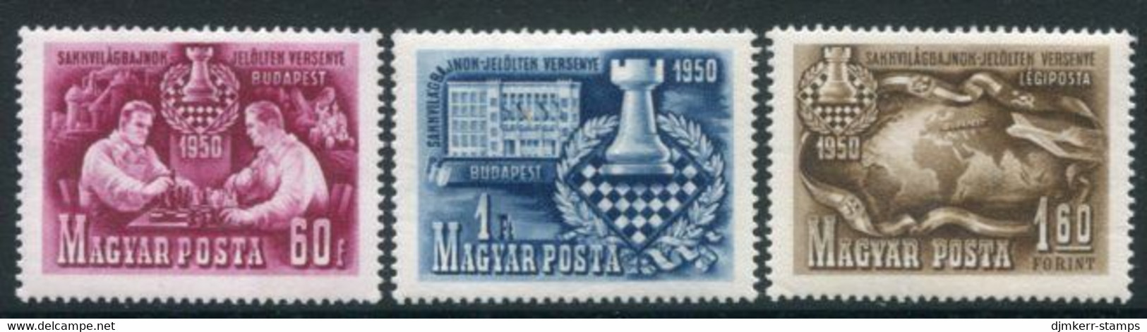 HUNGARY 1950 Chess Championship MNH / **.  Michel 1092-94 - Ungebraucht