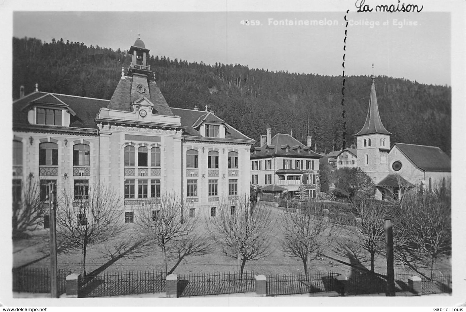 Fontainemelon Collège Et Eglise - 1934 - Fontainemelon