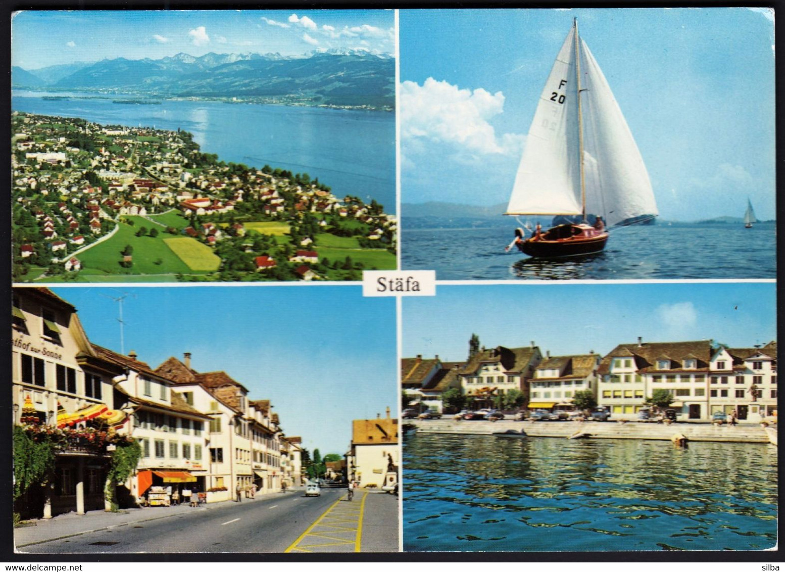 Switzerland Stafa 1986 / Stäfa / Panorama, Lake, Sailing Boat - Stäfa