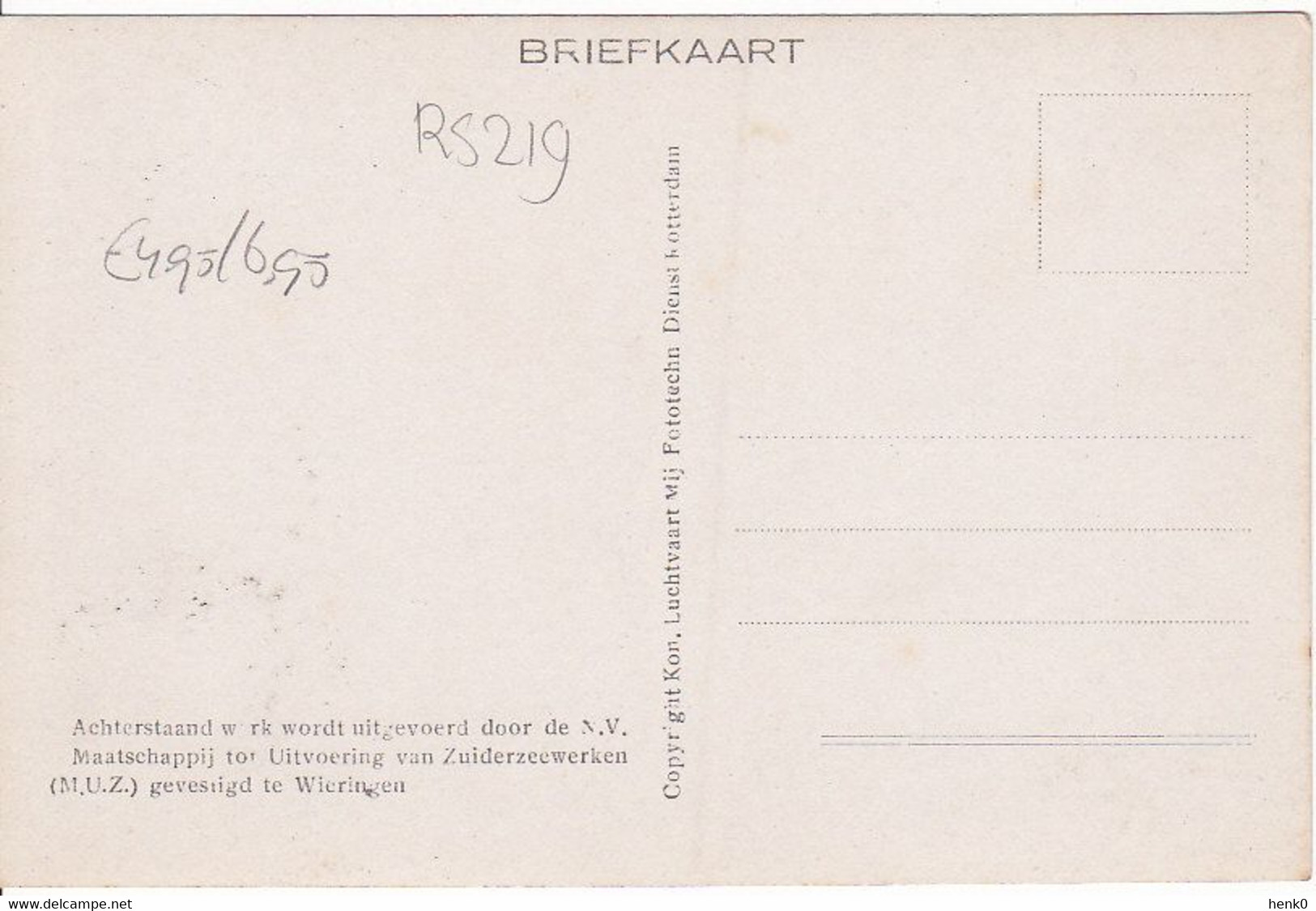 Breezand Aanleg Afsluitdijk 1929 Luchtfoto RS219 - Den Oever (& Afsluitdijk)