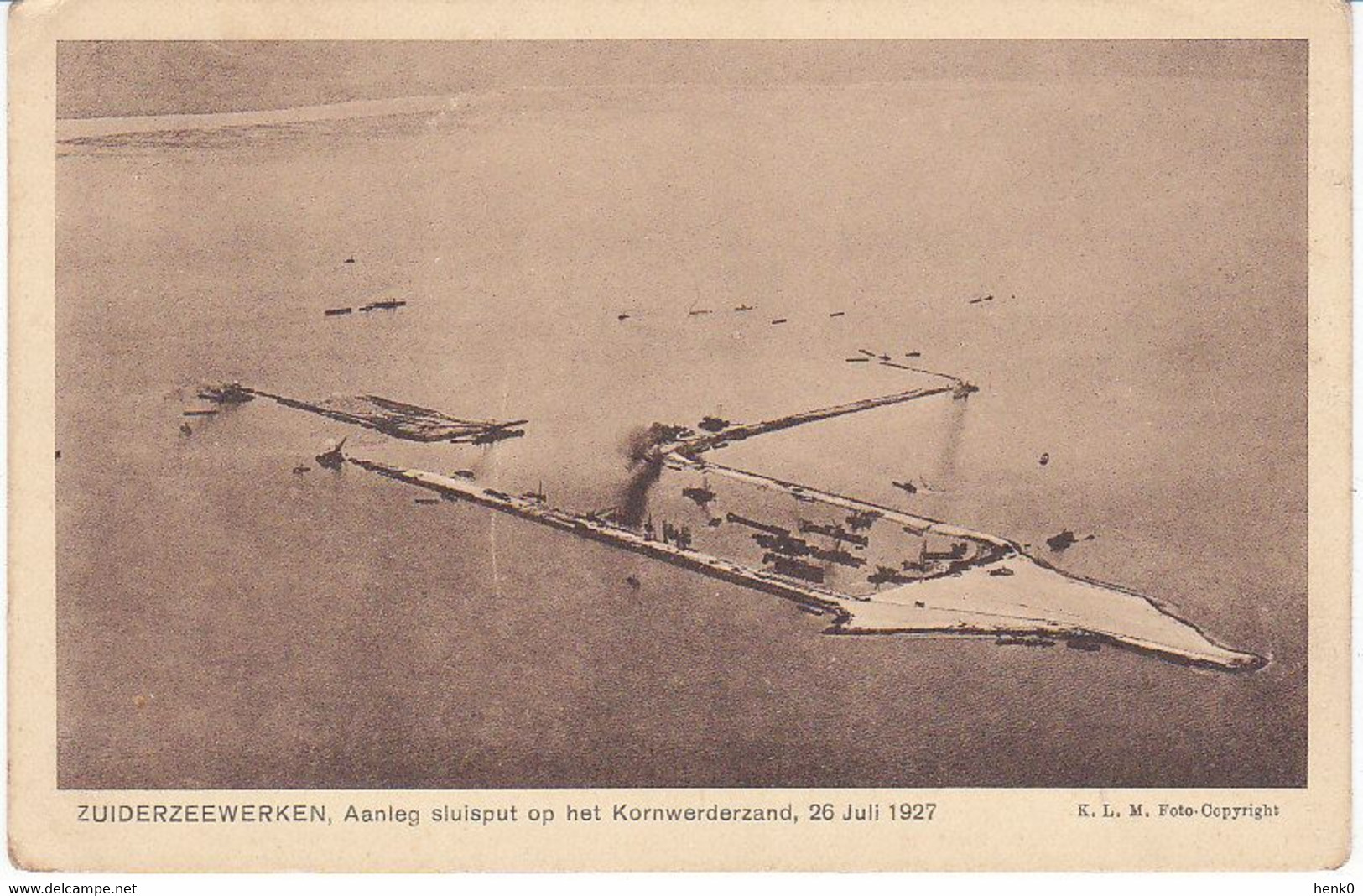 Kornwerderzand Aanlegsluisput 1927 Luchtfoto RS222 - Den Oever (& Afsluitdijk)