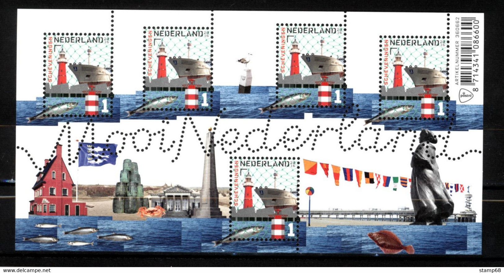 Nederland NVPH 3411 Vel Mooi Nederland Scheveningen 2016 Postfris MNH Netherlands Fishing Towns - Ungebraucht