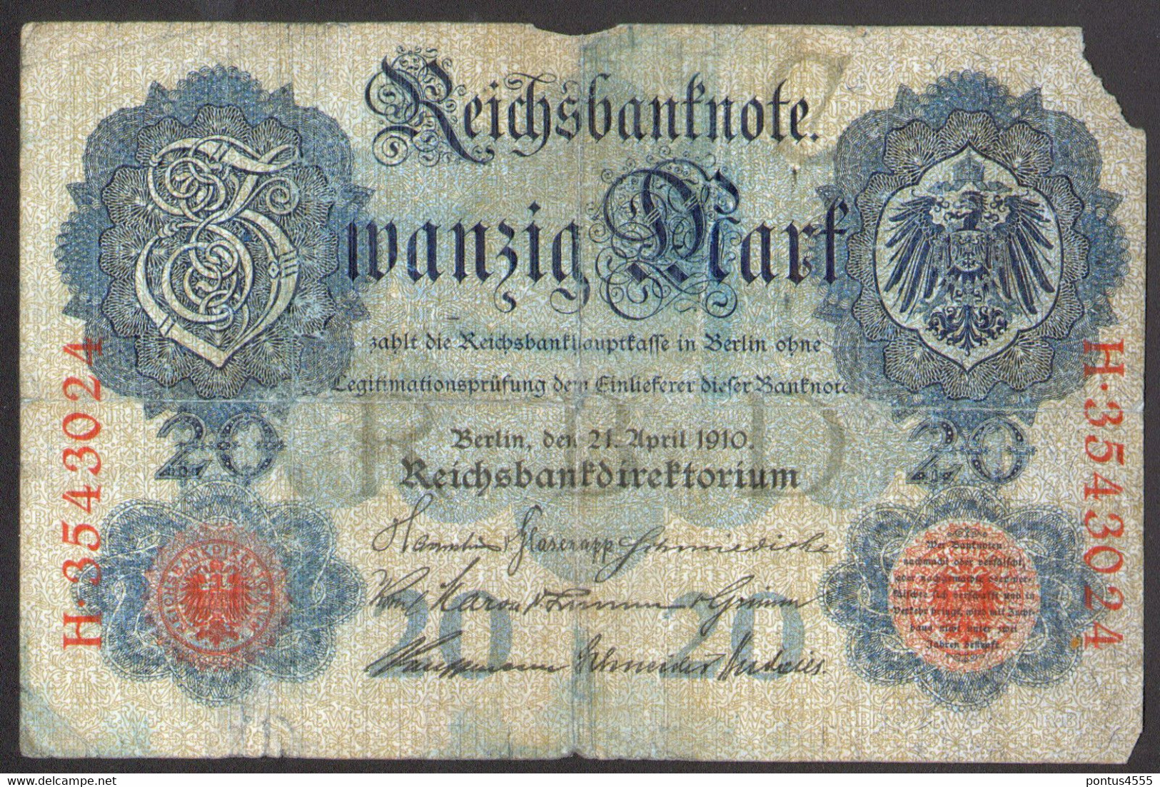 Germany 1910 - 20 Mark Ser.H [Kr. 40b] - 20 Mark