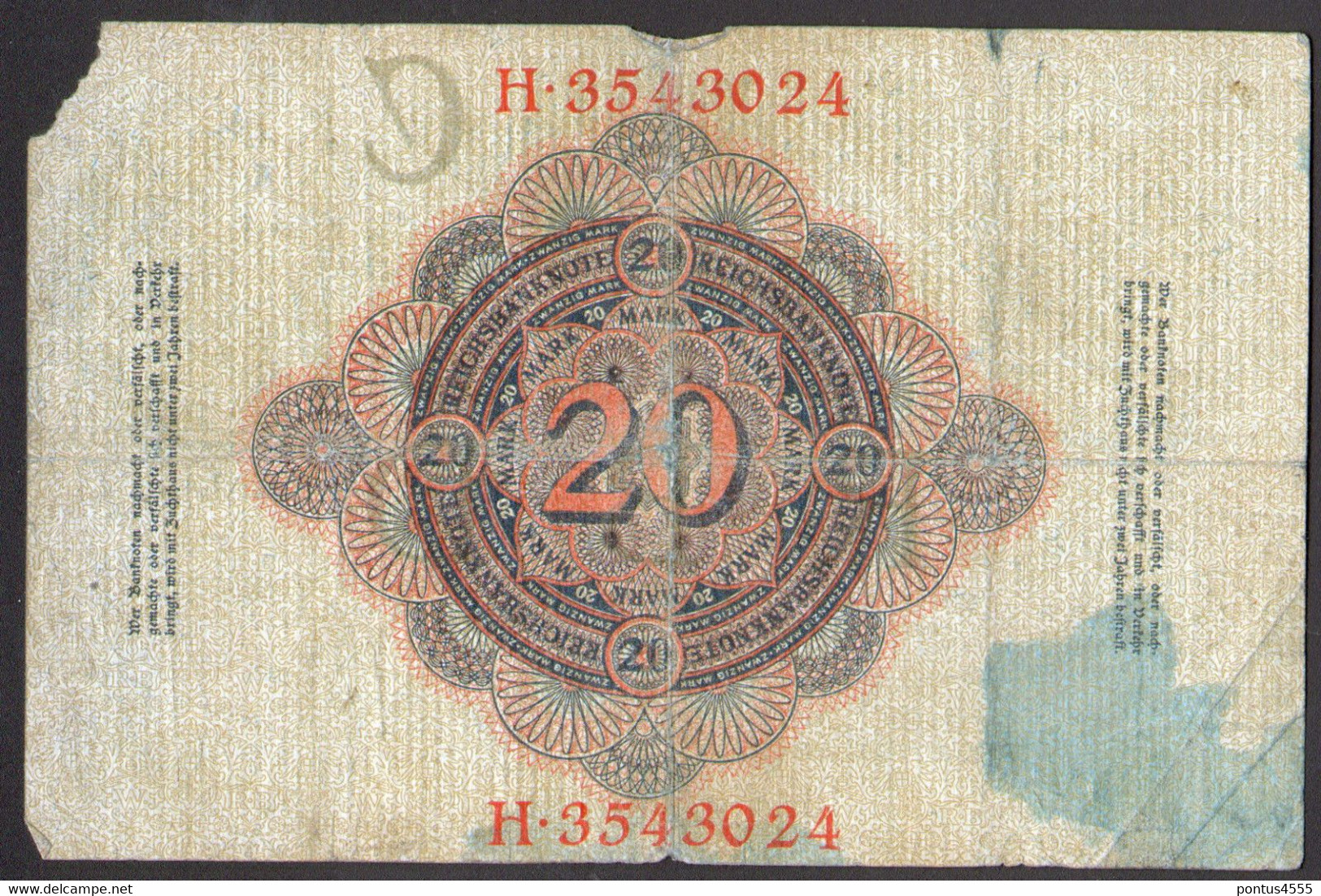 Germany 1910 - 20 Mark Ser.H [Kr. 40b] - 20 Mark