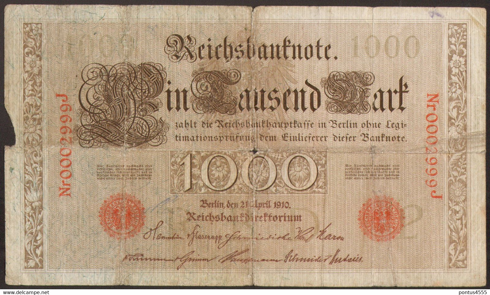 Germany 1910 - 1000 Mark [Kr. 45b] - 1.000 Mark