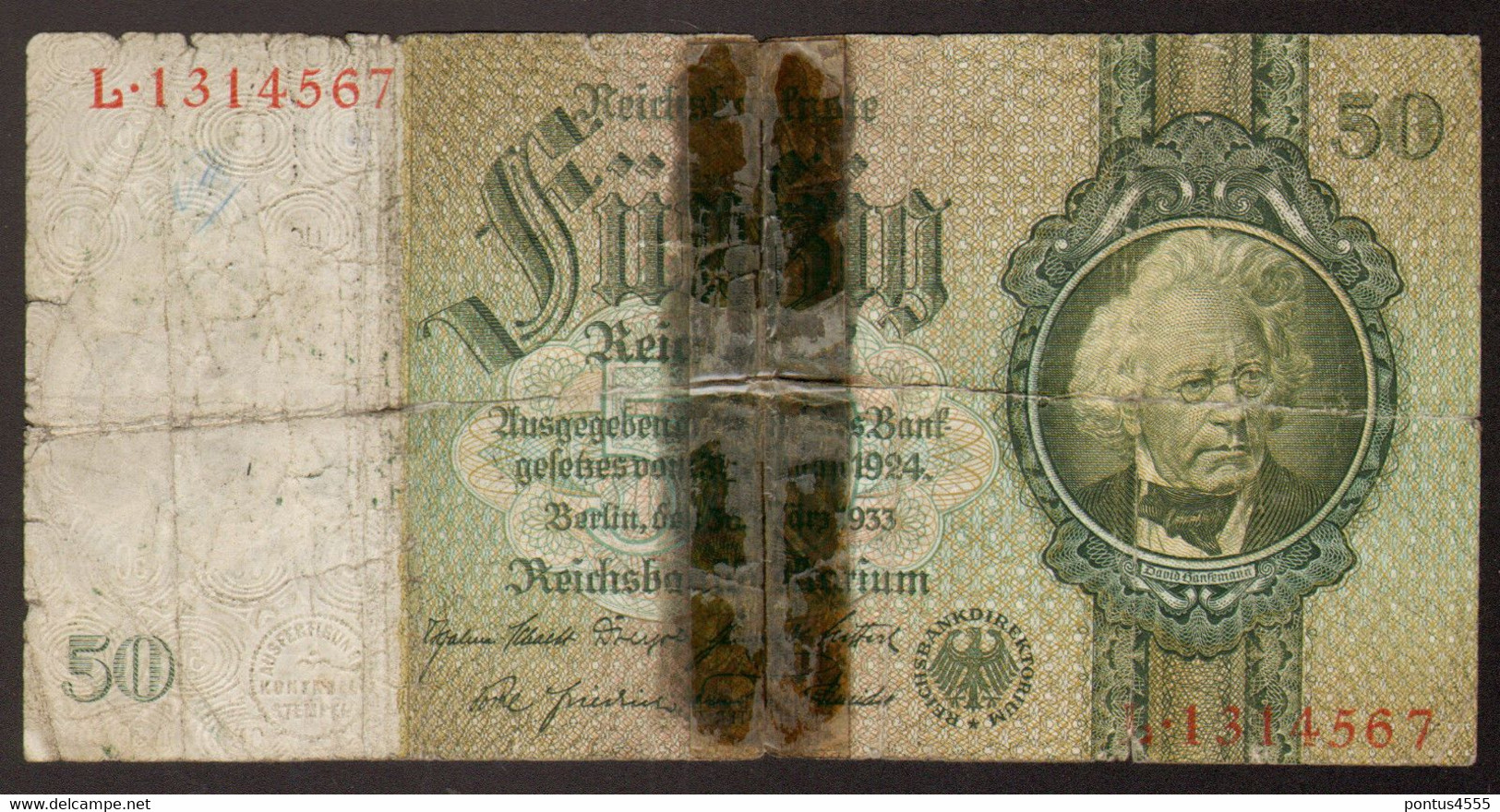 Germany 1933 - 50 Mark Ser. L [Kr. 182a 50] - 50 Reichsmark