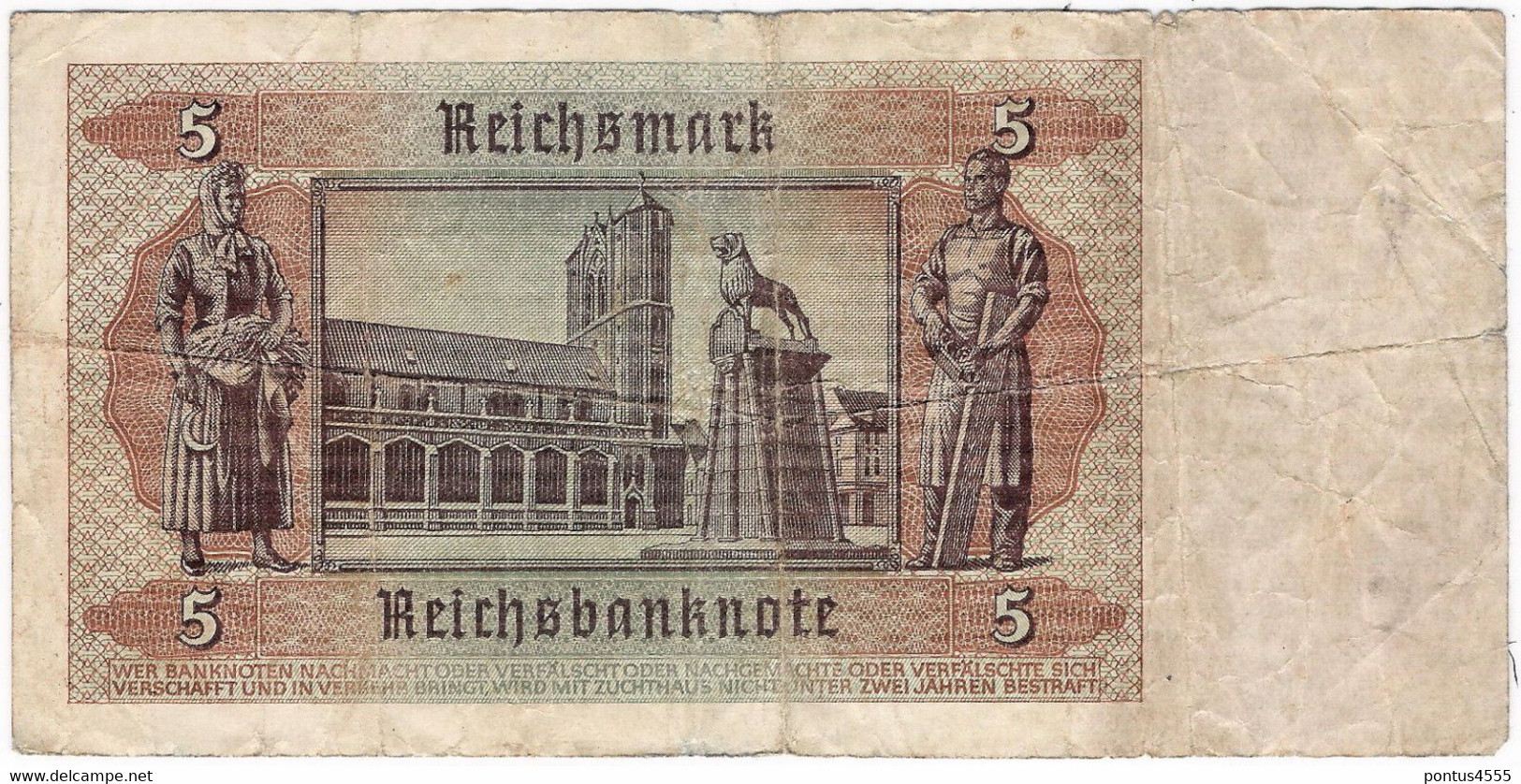 Germany 1942 - 5 Marek; Ser. P [Kr. 186b] - 5 Reichsmark