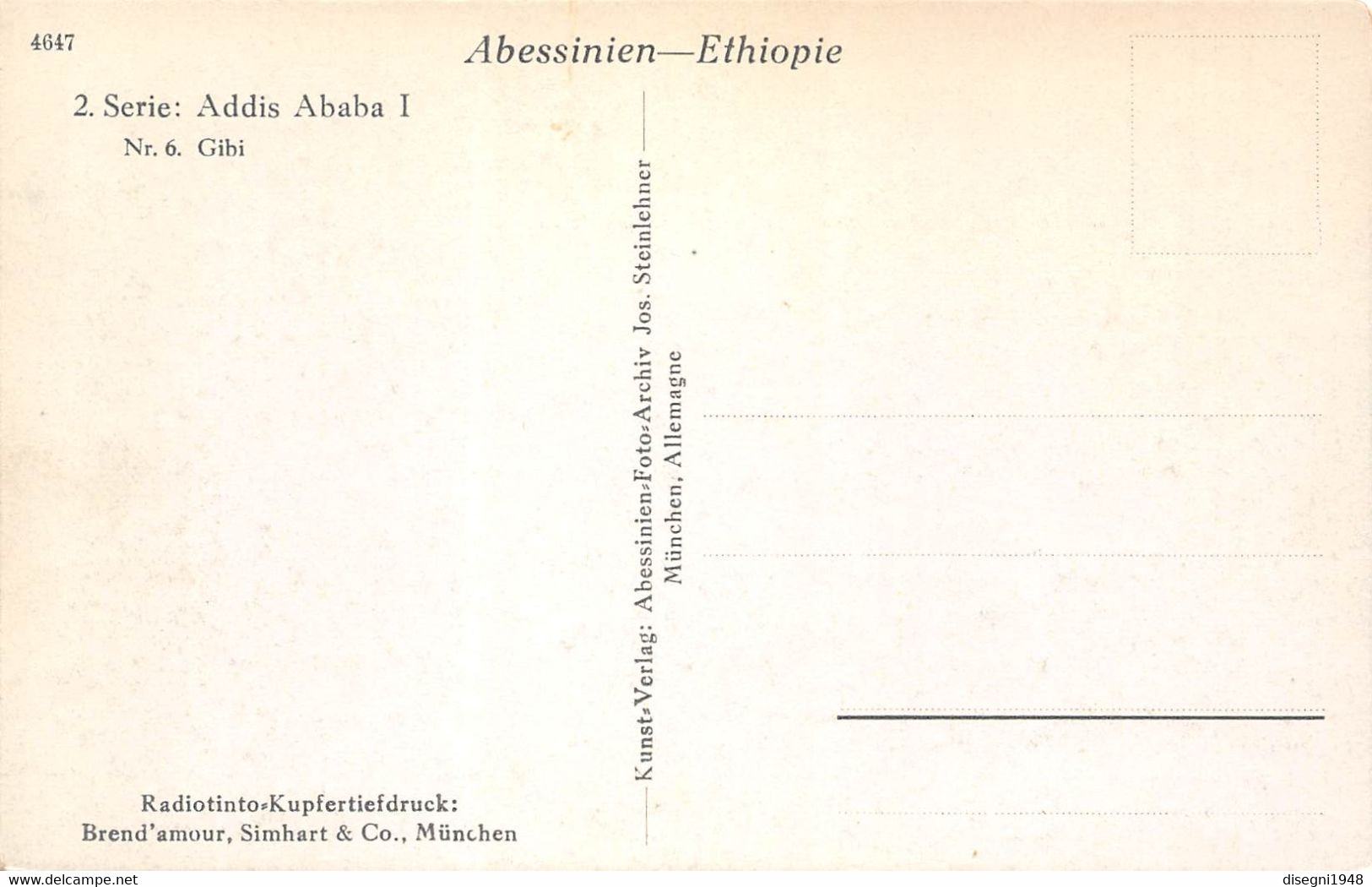 09608 "ADDIS ABABA I - NR. 6 - GIBI" CART. ORIG. NON SPED. - Ethiopie
