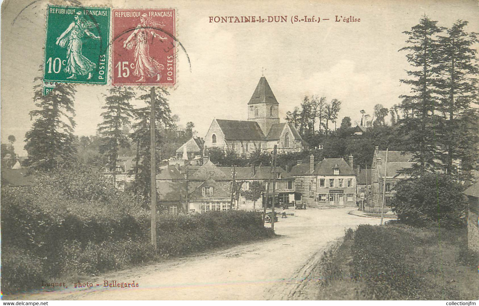 / CPA FRANCE 76 "Fontaine Le Dun, L'église" - Fontaine Le Dun