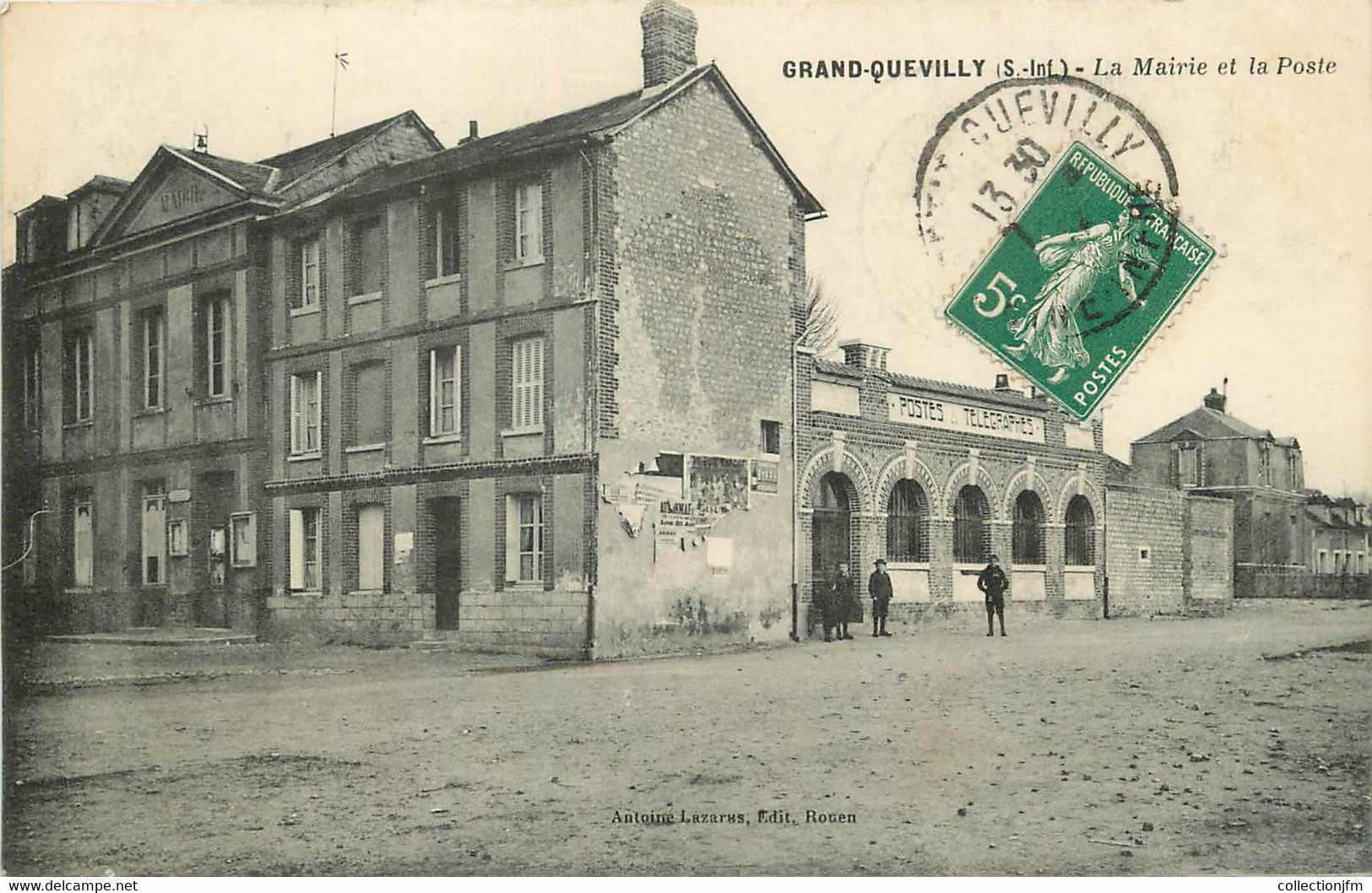 / CPA FRANCE 76 "Grand Quevilly, La Mairie Et La Poste " - Le Grand-Quevilly