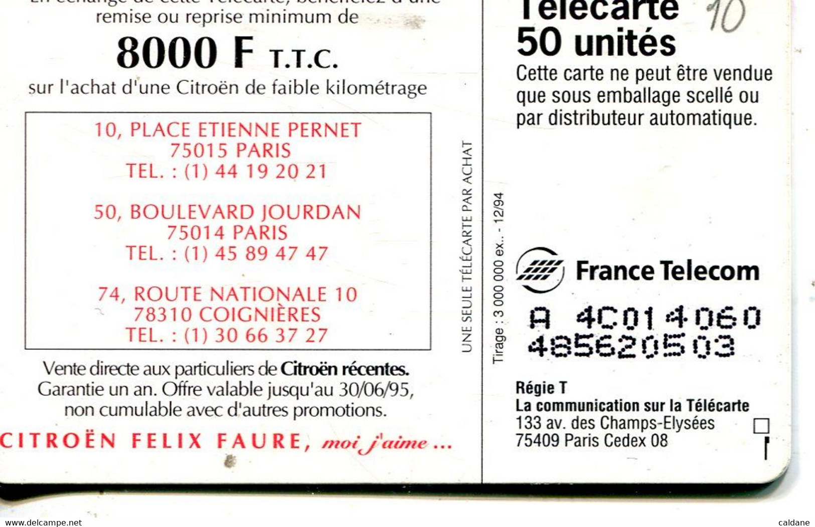 TELECARTE  France Telecom  50 UNITES - Operadores De Telecom