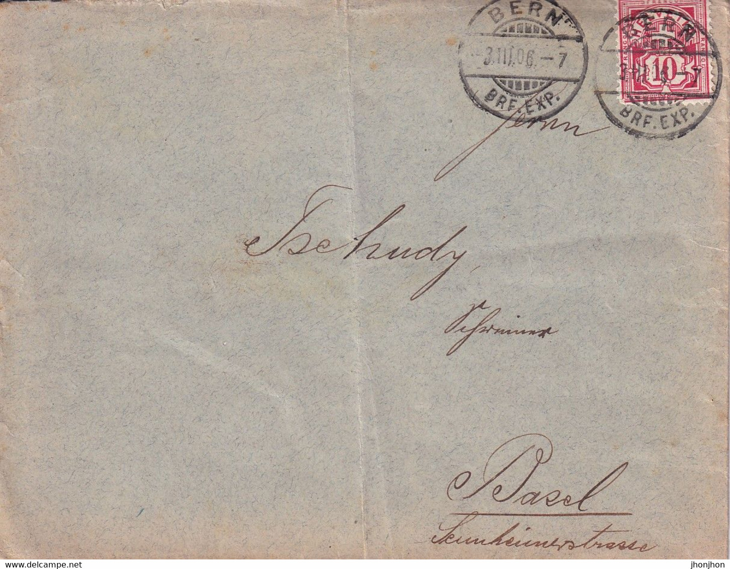 Switzerland -   Letter Circulated In 1906 From Bern To Basel - Covers & Documents