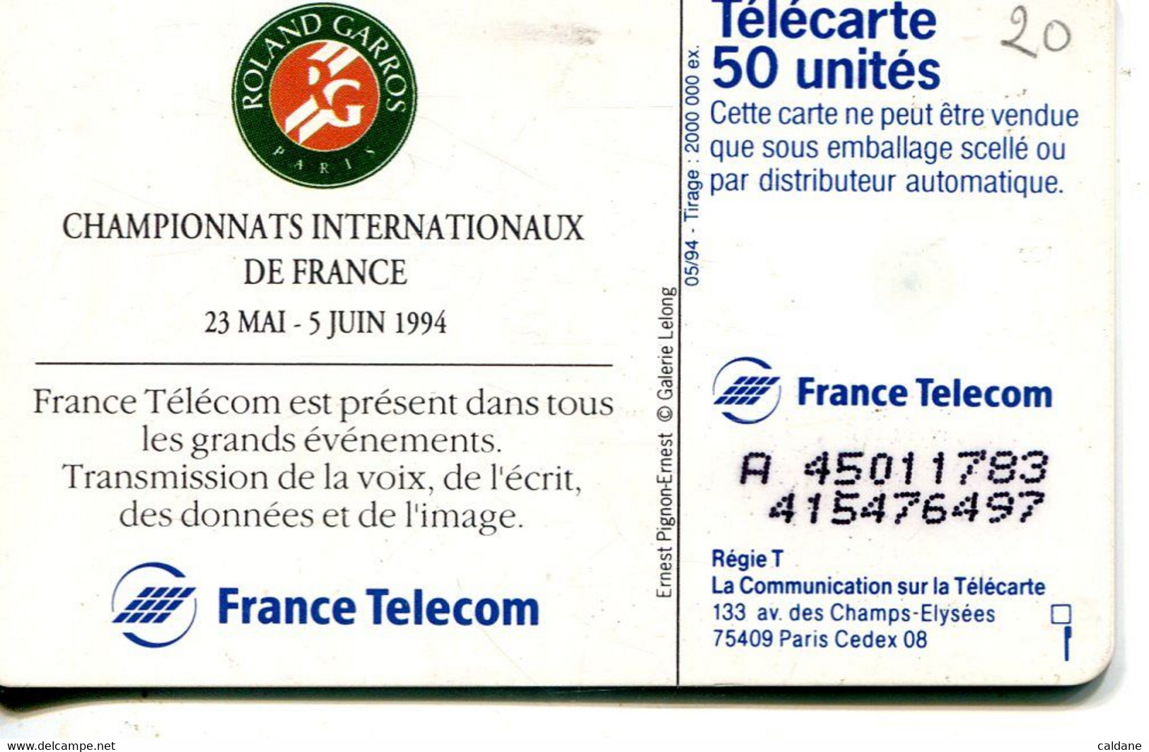 TELECARTE  France Telecom  50 UNITES  2.000.000 Ex. - Telecom Operators