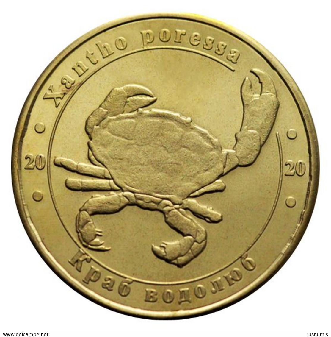 UKRAINE 1 ZLOTNIK FAUNA RED BOOK -  JAGUAR ROUND CRAB XANTHO PORESSA 2020 - Oekraïne