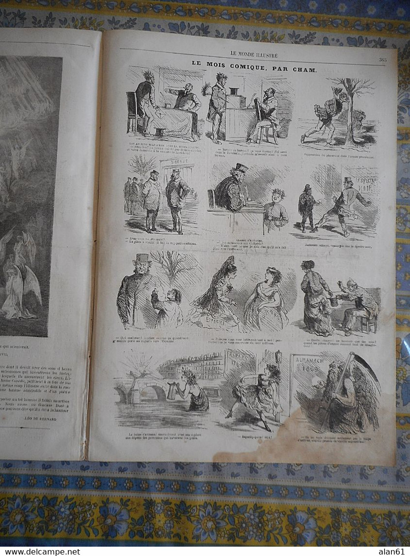 LE MONDE ILLUSTRE 05/12/1868 CHATEAU D AUGERVILLE M BERRYER PARIS PALAIS DE JUSTICE COMPIEGNE CHASSE COURRE GUSTAVE DORE