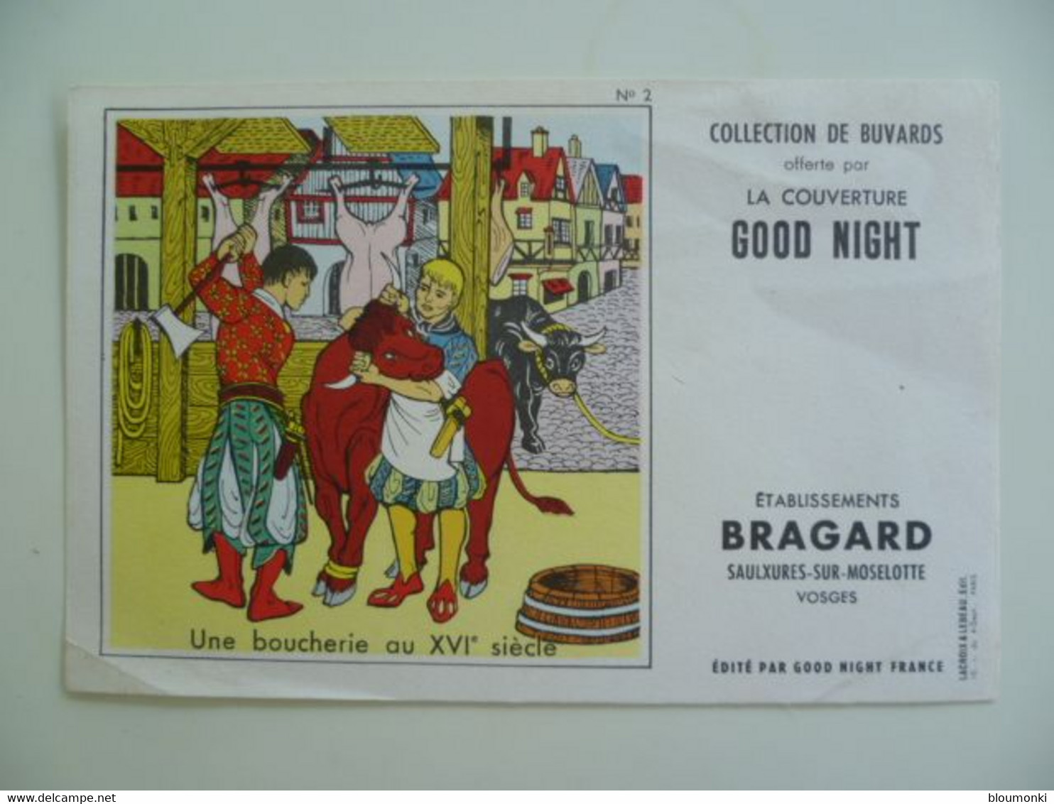 Buvard - Collection De Buvards Offert Par La Couverture Good Night / établissements Bragard Vosges - Collections, Lots & Series