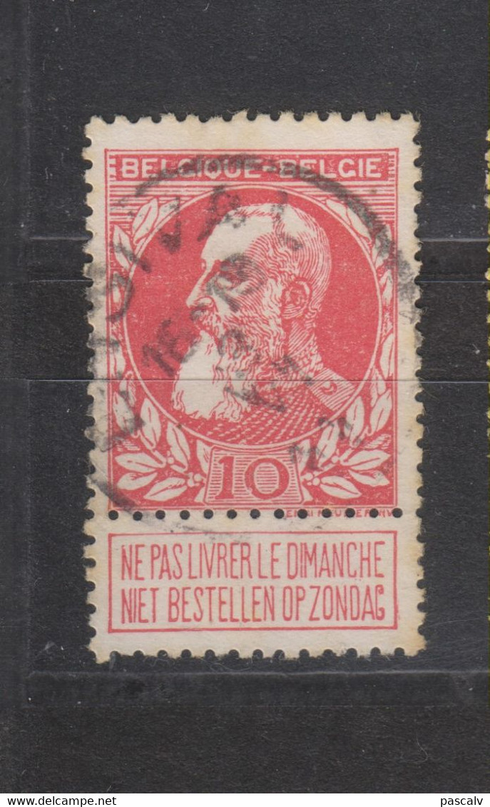 COB 74 Centraal Gestempeld Oblitération Centrale Type T2R ENSIVAL - 1905 Thick Beard